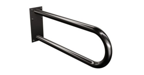 Uchwyt półokrągły ANDEX  stały z płytą 60cm fi32 stal nierdzewna Czarny MAT