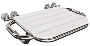 Krzesełko prysznicowe ANDEX Chrom składane z uchwytami z ciepłym siedziskiem PCV