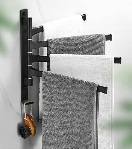 Wieszak łazienkowy 4-ramienny czarny