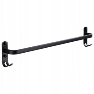 Wieszak łazienkowy pojedynczy z haczykami czarny 60 cm