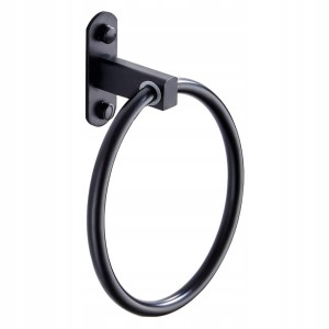 Wieszak łazienkowy okrągły 16,6 cm czarny