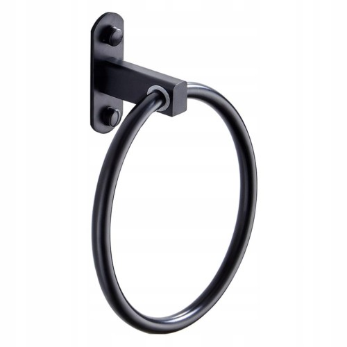 Wieszak łazienkowy okrągły 16,6 cm czarny