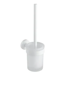  Szczotka WC wisząca Classic Biała mat / pojemnik szkło matowe