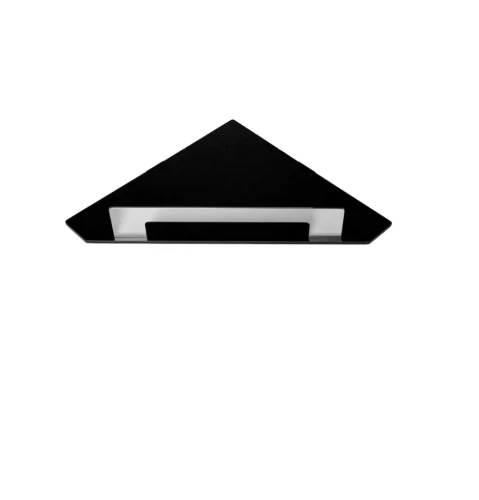 Półka łazienkowa Stella narożna 14x14x5,5 / czarny mat + stal poler