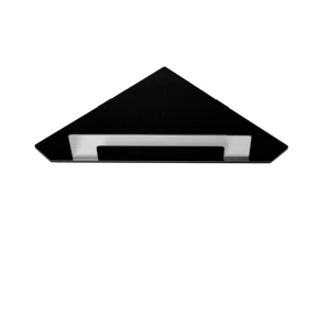 Półka łazienkowa Stella narożna 18x18x6,5 / czarny mat + stal poler