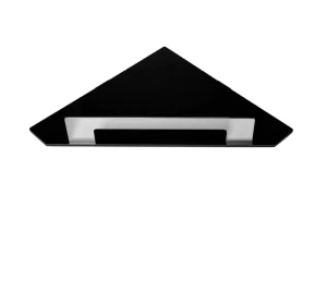Półka łazienkowa Stella narożna 22x22x6,5 / czarny mat + stal poler