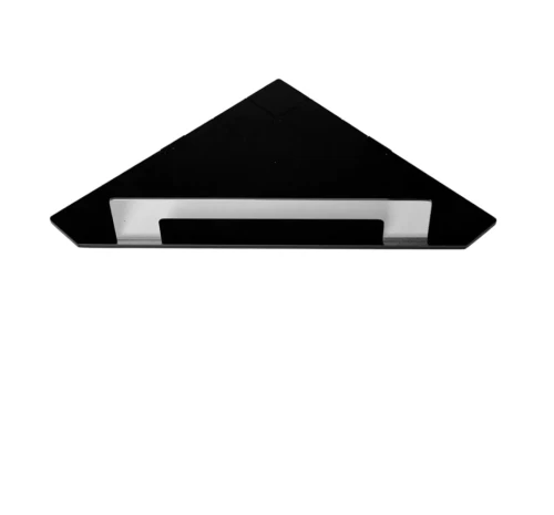 Półka łazienkowa Stella narożna 22x22x6,5 / czarny mat + stal poler