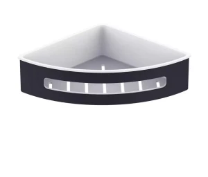 Koszyk Stella narożny 20,5x20,5x5,5 / czarny mat / wkład z tworzywa biały