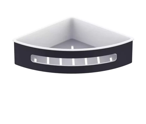 Koszyk Stella narożny 20,5x20,5x5,5 / czarny mat / wkład z tworzywa biały