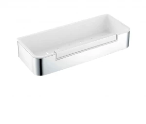 Koszyk Stella 29x12x5,5 ze ściągaczką / stal polerowana / wkład z tworzywa biały