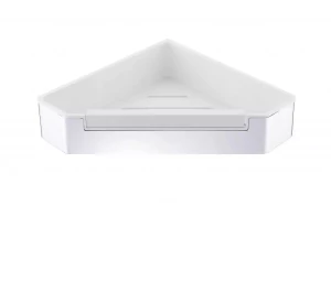 Koszyk Stella narożny 22x22x5,5 ze ściągaczką / stal polerowana / wkład z tworzywa biały