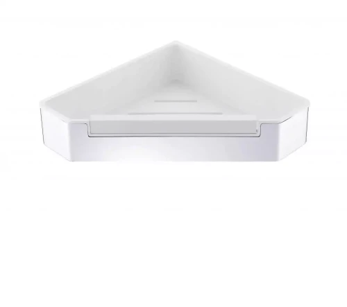 Koszyk Stella narożny 22x22x5,5 ze ściągaczką / stal polerowana / wkład z tworzywa biały