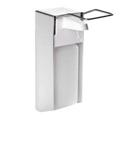 Dozownik Stella do płynu dezynfekującego 1,0L z przyciskiem łokciowym / Alu mat