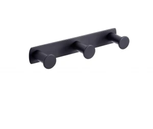 Listwa szeroka Stella - 3 haczyki na ręczniki / czarny mat