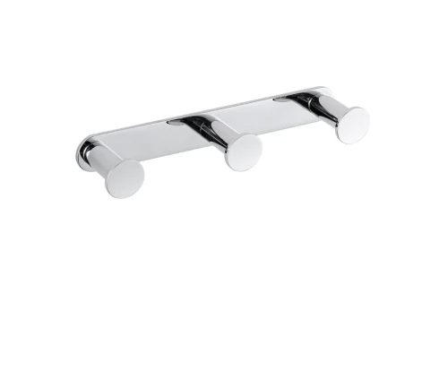 Listwa szeroka Stella - 3 haczyki na ręczniki / mosiądz chrom