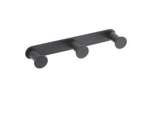 Listwa szeroka Stella - 3 haczyki na ręczniki / mosiądz czarny mat