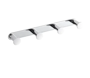 Listwa szeroka Stella - 4 haczyki na ręczniki / mosiądz chrom