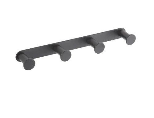 Listwa szeroka Stella - 4 haczyki na ręczniki / mosiądz czarny mat