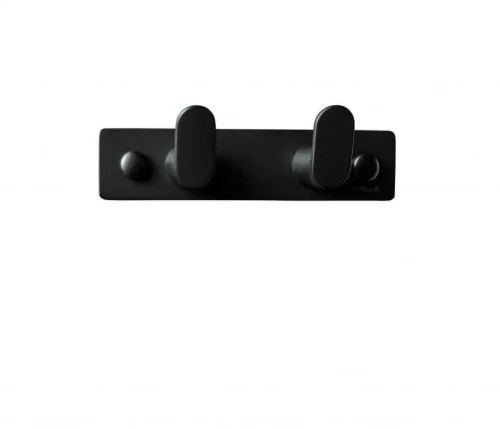 Listwa Stella - 2 haczyki na ręczniki (fasolki) / czarny mat