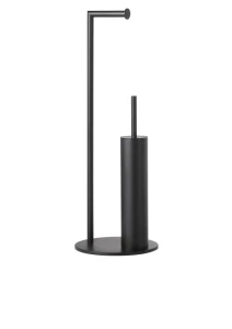 Stojak Stella na papier i szczotkę toaletową / okrągły / czarny mat