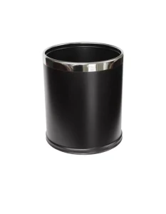 Kosz otwarty Stella 9L / zdejmowana obudowa / czarny mat, obręcz stal poler