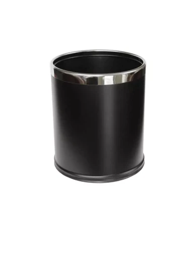 Kosz otwarty Stella 9L / zdejmowana obudowa / czarny mat, obręcz stal poler