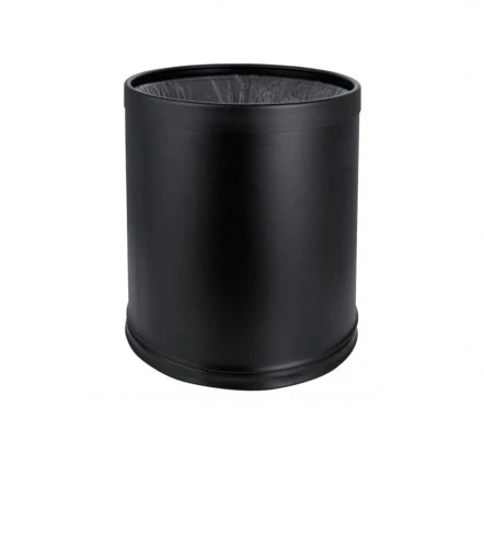 Kosz otwarty Stella 9L / zdejmowana obudowa / czarny mat, obręcz czarny mat