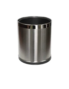 Kosz otwarty Stella 9L / zdejmowana obudowa / stal szczotkowana, obręcz stal poler