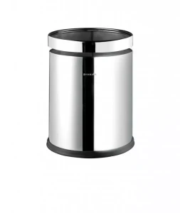 Kosz otwarty Stella 10 L / stal polerowana, obręcz stal poler