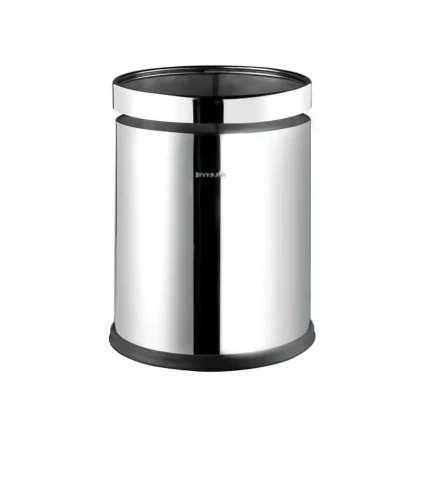 Kosz otwarty Stella 10 L / stal polerowana, obręcz stal poler