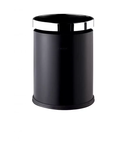 Kosz otwarty Stella 10 L / czarny mat, obręcz stal polerowana