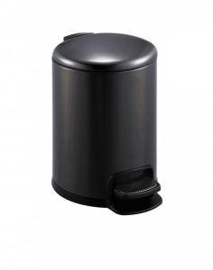 Kosz pedałowy Stella PREMIUM okrągły 8L soft close / czarny mat