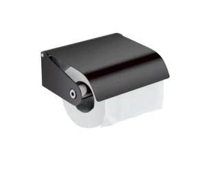 Uchwyt na papier toaletowy z osłonką  / Stella czarny MAT