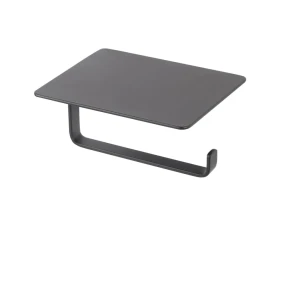 Uchwyt do papieru toaletowego Stella / z półką / czarny mat