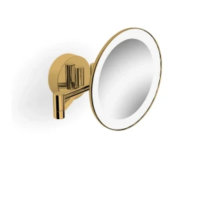 Lusterko kosmetyczne Stella powiększające 3x, z podświetl. LED / złoty połysk