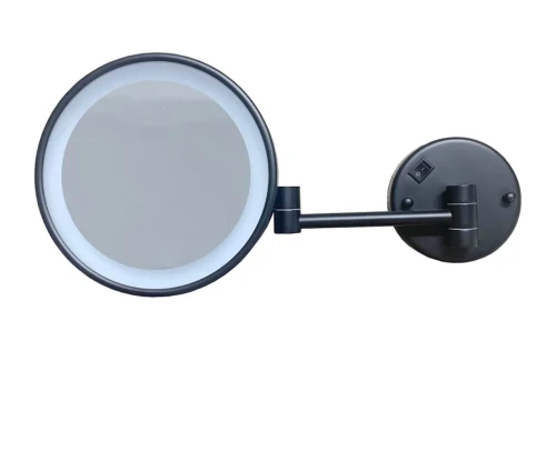 Lusterko kosmetyczne Stella powiększające 3x, z podświetl. LED czarny mat
