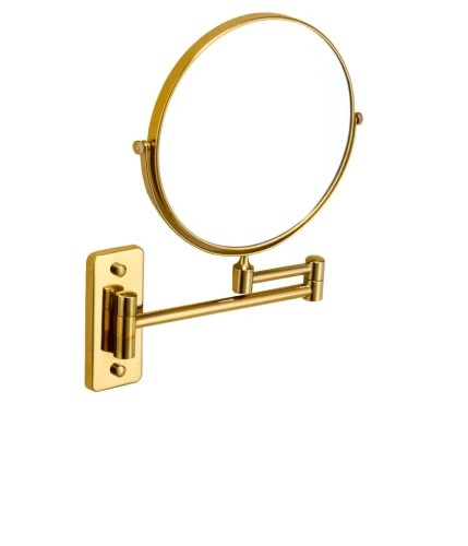 Lusterko kosmetyczne Stella proste/ powiększ.3x, uchylne, złoty połysk