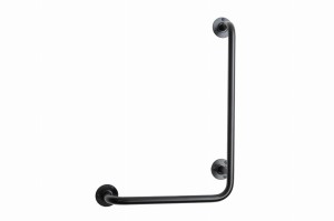 Poręcz dla niepełnosprawnych kątowa prawa 60/40 cm Ø25 mm Czarna