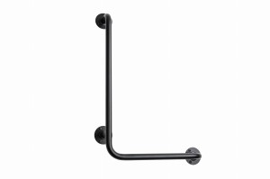 Poręcz dla niepełnosprawnych kątowa lewa 60/40 cm Ø25 mm Czarna