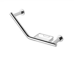 Uchwyt łazienkowy kątowy z koszykiem Stella / chrom