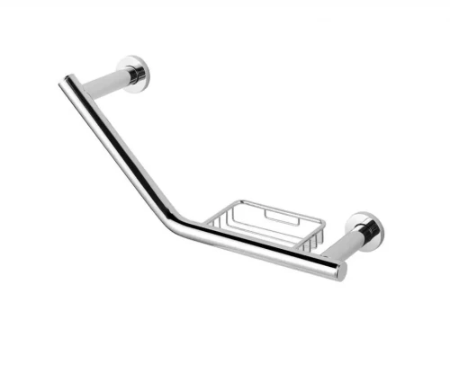Uchwyt łazienkowy kątowy z koszykiem Stella / chrom