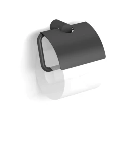 Uchwyt na papier toaletowy / z osłonką / Stella Megan / czarny Mat