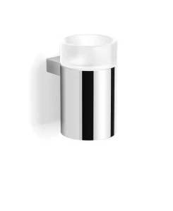 Uchwyt z kubkiem Stella SOUL / metalowa obudowa / chrom, szkło matowe