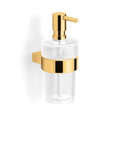 Dozownik do mydła w płynie Stella SOUL / złoty połysk, szkło matowe