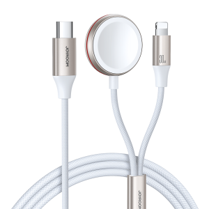 2w1 Kabel Lightning do iPhone i ładowarka indukcyjna do Apple Watch USB-C 1.5m biały