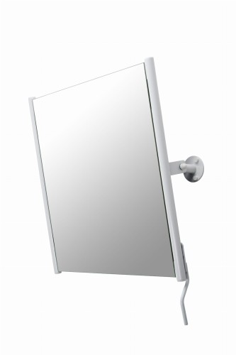 Lustro uchylne w bocznej ramie 60x60 z rączką Białe