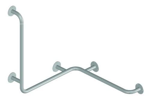 Uchwyt prysznicowy poziomo-pionowy lewy 80/80/40cm Ø25 BIAŁY