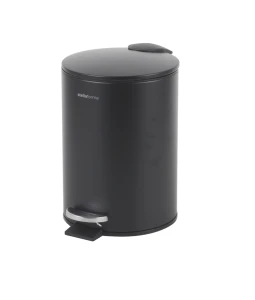Kosz pedałowy Stella BUDGET okrągły 3 L, soft close / stal czarny mat