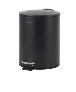 Kosz pedałowy Stella BUDGET okrągły 5 L, soft close / stal czarny mat