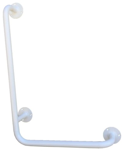 Uchwyt dla niepełnosprawnych kątowy 60/60 cm Ø25 mm Biały